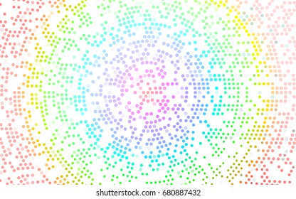 Light Multicolor, Rainbow vector red pattern of geometric circles, shapes. Colorful mosaic banner. Geometric background with colored disks.