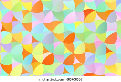 Light Multicolor, Rainbow vector red pattern of geometric circles, shapes. Colorful mosaic banner. Geometric background with colored disks.