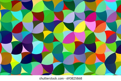 Light Multicolor, Rainbow vector red pattern of geometric circles, shapes. Colorful mosaic banner. Geometric background with colored disks.