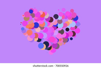 Light Multicolor, Rainbow vector red banner with set of circles, dots. Donuts Background. Creative Design Template. Technological halftone illustration.