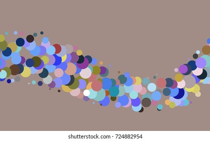 Light Multicolor, Rainbow vector red banner with set of circles, dots. Donuts Background. Creative Design Template. Technological halftone illustration.