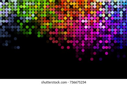 Light Multicolor, Rainbow vector red pattern of geometric circles, shapes. Colorful mosaic banner. Geometric background with colored disks.