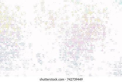 Light Multicolor, Rainbow vector red banner with set of circles, dots. Donuts Background. Creative Design Template. Technological halftone illustration.