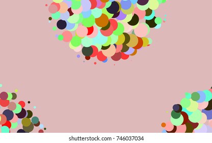 Light Multicolor, Rainbow vector red pattern of geometric circles, shapes. Colorful mosaic banner. Geometric background with colored disks.