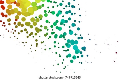 Light Multicolor, Rainbow vector red pattern of geometric circles, shapes. Colorful mosaic banner. Geometric background with colored disks.