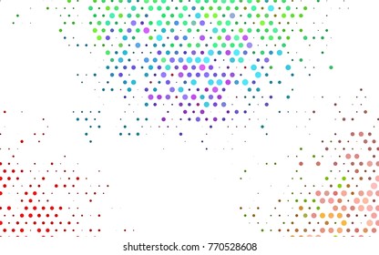 Light Multicolor, Rainbow vector red pattern of geometric circles, shapes. Colorful mosaic banner. Geometric background with colored disks.