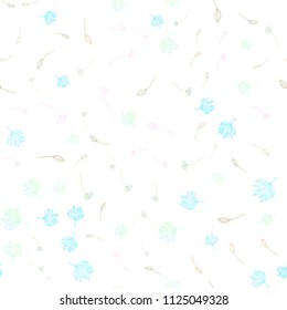 Light Multicolor, Rainbow vector seamless doodle cover. Colorful illustration in doodle style with leaves. New template for your brand book.