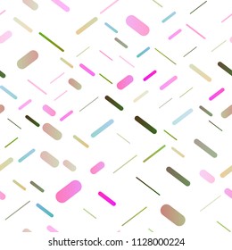 Light Multicolor, Rainbow vector seamless pattern with narrow lines. Glitter abstract illustration with colored sticks. The template can be used as a background.
