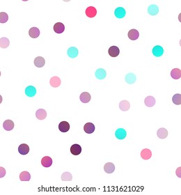 Light Multicolor, Rainbow vector seamless texture with disks. Abstract illustration with colored bubbles in nature style. The pattern can be used for aqua ad, booklets.