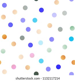 Light Multicolor, Rainbow vector seamless texture with disks. Blurred decorative design in abstract style with bubbles. The pattern can be used for aqua ad, booklets.