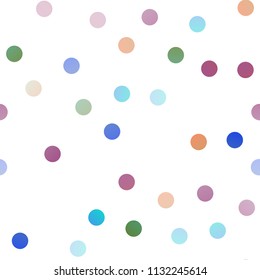 Light Multicolor, Rainbow vector seamless background with bubbles. Abstract illustration with colored bubbles in nature style. Pattern can be used as texture of water, rain drops.