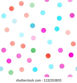 Light Multicolor, Rainbow vector seamless background with dots. Blurred decorative design in abstract style with bubbles. The pattern can be used for beautiful websites.