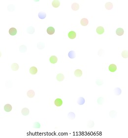 Light Multicolor, Rainbow vector seamless template with circles. Abstract illustration with colored bubbles in nature style. The pattern can be used for aqua ad, booklets.