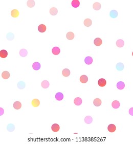 Light Multicolor, Rainbow vector seamless background with bubbles. Blurred decorative design in abstract style with bubbles. The pattern can be used for ads, leaflets of liquid.