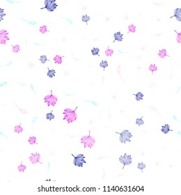 Light Multicolor, Rainbow vector seamless doodle background. Colorful abstract illustration with leaves in doodle style. Hand painted design for wrapping, wallpaper.