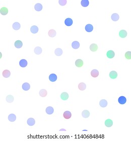 Light Multicolor, Rainbow vector seamless cover with spots. Blurred bubbles on abstract background with colorful gradient. New design for ad, poster, banner of your website.