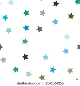 Light Multicolor, Rainbow vector seamless template with sky stars. Blurred decorative design in simple style with stars. The pattern can be used for new year ad, booklets.