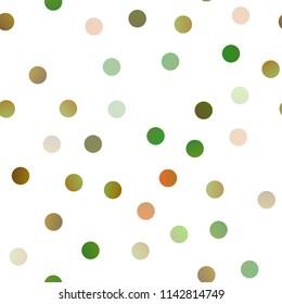 Light Multicolor, Rainbow vector seamless background with dots. Blurred bubbles on abstract background with colorful gradient. The pattern can be used for beautiful websites.
