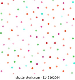 Light Multicolor, Rainbow vector seamless layout with circle shapes. Glitter abstract illustration with blurred drops of rain. Completely new template for your brand book.