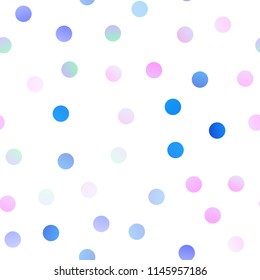 Light Multicolor, Rainbow vector seamless background with bubbles. Beautiful colored illustration with blurred circles in nature style. Completely new template for your brand book.