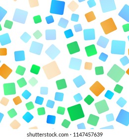 Light Multicolor, Rainbow vector seamless pattern in square style. Beautiful illustration with rectangles and squares. The template can be used as a background.