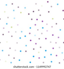 Light Multicolor, Rainbow vector seamless pattern with spheres. Abstract illustration with colored bubbles in nature style. The pattern can be used for ads, leaflets of liquid.