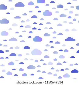 Light Multicolor, Rainbow vector seamless cover with clouds. Illustration with abstract gradient clouds. Design for textile, fabric, wallpapers.