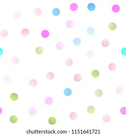 Light Multicolor, Rainbow vector seamless cover with spots. Blurred bubbles on abstract background with colorful gradient. The pattern can be used for aqua ad, booklets.