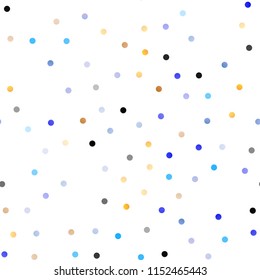Light Multicolor, Rainbow vector seamless template with circles. Illustration with set of shining colorful abstract circles. Pattern can be used as texture of water, rain drops.