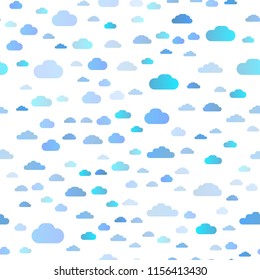 Light Multicolor, Rainbow vector seamless template with sky, clouds. Beautiful illustration with colorful sky, clouds. Pattern for design of fabric, wallpapers.