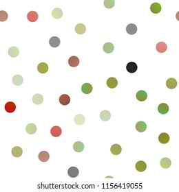 Light Multicolor, Rainbow vector seamless pattern with spheres. Blurred decorative design in abstract style with bubbles. New design for ad, poster, banner of your website.
