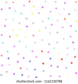 Light Multicolor, Rainbow vector seamless texture with disks. Glitter abstract illustration with blurred drops of rain. Pattern can be used as texture of water, rain drops.