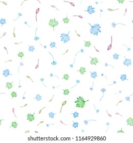 Light Multicolor, Rainbow vector seamless sketch template. Shining colored illustration with leaves in doodle style. Completely new design for your business.