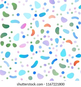 Light Multicolor, Rainbow vector seamless backdrop with dots, spots. Blurred bubbles on abstract backdrop with colorful gradient. Trendy design for wallpaper, fabric makers.