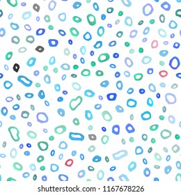 Light Multicolor, Rainbow vector seamless background with bubbles. Illustration with set of shining colorful abstract circles. Pattern for design of window blinds, curtains.