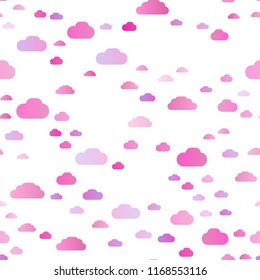 Light Multicolor, Rainbow vector seamless texture with cloudy sky. Modern illustration with colorful gradient clouds. Template for business cards, websites.
