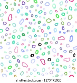Light Multicolor, Rainbow vector seamless template with spots. Abstract illustration with colored bubbles in nature style. Pattern for design of window blinds, curtains.