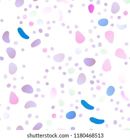 Light Multicolor, Rainbow vector seamless backdrop with dots, spots. Colorful illustration with blurred circles in nature style. Pattern for design of window blinds, curtains.