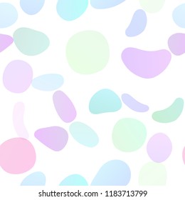 Light Multicolor, Rainbow vector seamless template with spots. Blurred decorative design in abstract style with bubbles. Design for textile, fabric, wallpapers.