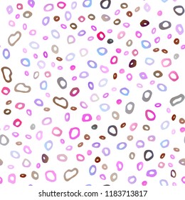 Light Multicolor, Rainbow vector seamless layout with circle spots. Modern abstract illustration with colorful water drops. Design for textile, fabric, wallpapers.