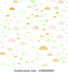 Light Multicolor, Rainbow vector seamless texture with cloudy sky. Colorful illustration consisted of abstract clouds. Pattern for design of fabric, wallpapers.