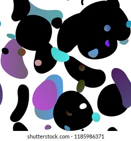 Light Multicolor, Rainbow vector seamless background with bubbles. Blurred bubbles on abstract backdrop with colorful gradient. Design for textile, fabric, wallpapers.