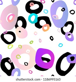 Light Multicolor, Rainbow vector seamless cover with circles. Colorful illustration with blurred circles in nature style. Pattern for trendy fabric, wallpapers.