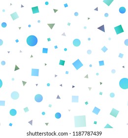 Light Multicolor, Rainbow vector seamless texture in poly style with circles, cubes. Abstract illustration with colorful dots, lines, cubes. Trendy design for wallpaper, fabric makers.