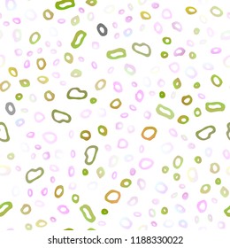 Light Multicolor, Rainbow vector seamless template with spots. Colorful illustration with blurred circles in nature style. Design for textile, fabric, wallpapers.