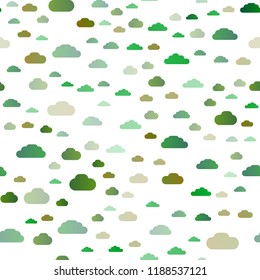 Light Multicolor, Rainbow vector seamless layout with cloudscape. Illustration in abstract style with colorful clouds. Pattern for trendy fabric, wallpapers.