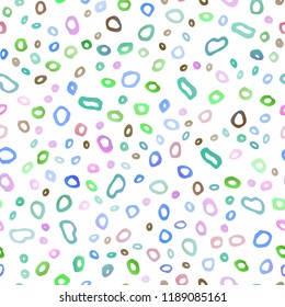Light Multicolor, Rainbow vector seamless layout with circle spots. Illustration with set of shining colorful abstract circles. Pattern for design of window blinds, curtains.