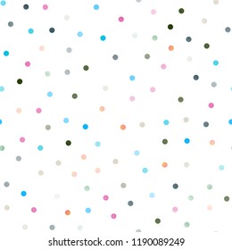 Light Multicolor, Rainbow vector seamless texture with disks. Illustration with set of shining colorful abstract circles. New design for ad, poster, banner of your website.