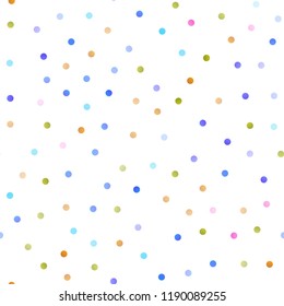 Light Multicolor, Rainbow vector seamless texture with disks. Modern abstract illustration with colorful water drops. Beautiful design for your business natural advert.