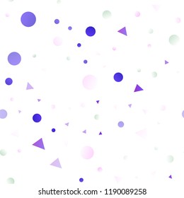 Light Multicolor, Rainbow vector seamless texture in triangular style with circles. Illustration with set of colorful circles, triangles. Trendy design for wallpaper, fabric makers.